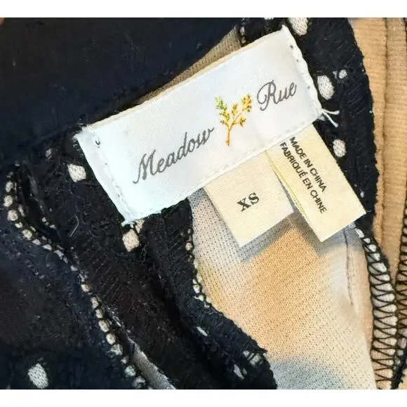 Anthropologie Meadow Rue Black Lace Fit & Flare Dress XS - Picture 6 of 6